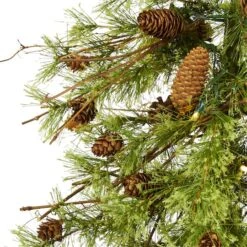 5ft. Pre-Lit Wyoming Alpine & Pinecone Artificial Christmas Tree, Clear LED Lights 12 5ft. Pre-Lit Wyoming Alpine & Pinecone Artificial Christmas Tree, Clear LED Lights -Northlight Shop D255847S 3