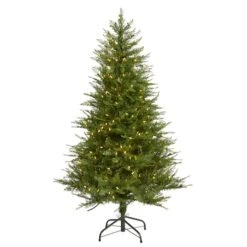 5ft. Pre-Lit Wisconsin Fir Artificial Christmas Tree, Clear LED Lights 9 5ft. Pre-Lit Wisconsin Fir Artificial Christmas Tree, Clear LED Lights -Northlight Shop D255854S 1 1