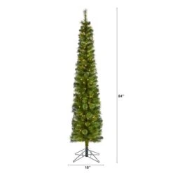 7ft. Pre-Lit Green Artificial Christmas Tree, Clear LED Lights -Northlight Shop D255879S 2