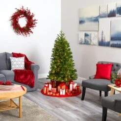 5ft. Pre-Lit Vancouver Spruce Artificial Christmas Tree, Warm White LED Lights 16 5ft. Pre-Lit Vancouver Spruce Artificial Christmas Tree, Warm White LED Lights -Northlight Shop D255889S 6