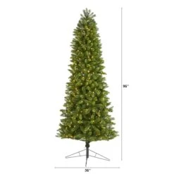 8ft. Pre-Lit Virginia Spruce Artificial Christmas Tree, Warm White LED Lights -Northlight Shop D255897S 2