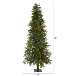 6ft. Pre-Lit Berries Victoria Fir Artificial Christmas Tree With Color Changing LED Lights 13 6ft. Pre-Lit Berries Victoria Fir Artificial Christmas Tree With Color Changing LED Lights -Northlight Shop D255902S 2