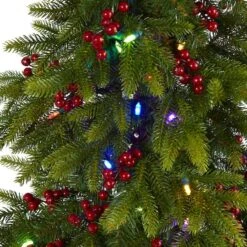6ft. Pre-Lit Berries Victoria Fir Artificial Christmas Tree With Color Changing LED Lights 14 6ft. Pre-Lit Berries Victoria Fir Artificial Christmas Tree With Color Changing LED Lights -Northlight Shop D255902S 3