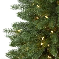 5ft. Pre-Lit Napa Valley Pine Artificial Christmas Tree With Warm White LED Lights On A Faux Wood Stand 13 5ft. Pre-Lit Napa Valley Pine Artificial Christmas Tree With Warm White LED Lights On A Faux Wood Stand -Northlight Shop D255907S 3