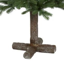 5ft. Pre-Lit Napa Valley Pine Artificial Christmas Tree With Warm White LED Lights On A Faux Wood Stand 14 5ft. Pre-Lit Napa Valley Pine Artificial Christmas Tree With Warm White LED Lights On A Faux Wood Stand -Northlight Shop D255907S 4