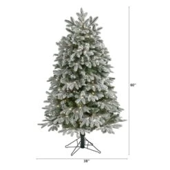 5ft. Pre-Lit Flocked Colorado Mountain Fir Artificial Christmas Tree, Warm White Microdot LED Lights 13 5ft. Pre-Lit Flocked Colorado Mountain Fir Artificial Christmas Tree, Warm White Microdot LED Lights -Northlight Shop D255913S 2