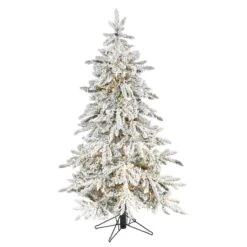 5ft. Pre-Lit Flocked Grand Northern Rocky Fir Artificial Christmas Tree, Warm White Micro LED Lights 13 5ft. Pre-Lit Flocked Grand Northern Rocky Fir Artificial Christmas Tree, Warm White Micro LED Lights -Northlight Shop D255914S 1 1