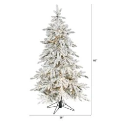 5ft. Pre-Lit Flocked Grand Northern Rocky Fir Artificial Christmas Tree, Warm White Micro LED Lights 14 5ft. Pre-Lit Flocked Grand Northern Rocky Fir Artificial Christmas Tree, Warm White Micro LED Lights -Northlight Shop D255914S 2