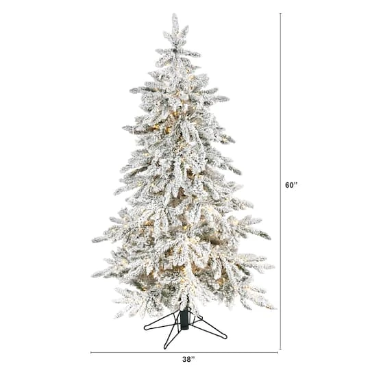 5ft. Pre-Lit Flocked Grand Northern Rocky Fir Artificial Christmas Tree, Warm White Micro LED Lights 5 5ft. Pre-Lit Flocked Grand Northern Rocky Fir Artificial Christmas Tree, Warm White Micro LED Lights - Image 3