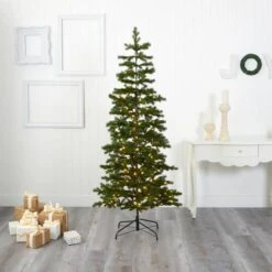 6.5ft. Pre-Lit Big Sky Spruce Artificial Christmas Tree With Clear Warm Multifunction LED Lights -Northlight Shop D255916S 6