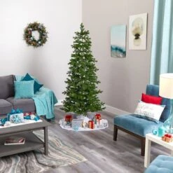 6.5ft. Pre-Lit Big Sky Spruce Artificial Christmas Tree With Clear Warm Multifunction LED Lights -Northlight Shop D255916S 8