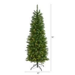 6ft. Pre-Lit Green Mountain Pine Artificial Christmas Tree, Clear LED Lights -Northlight Shop D255927S 2
