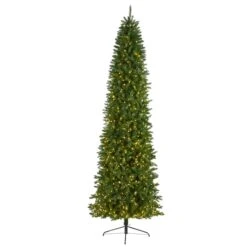 10ft. Pre-Lit Green Mountain Pine Artificial Christmas Tree, Clear LED Lights