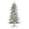 6.5ft. Pre-Lit Flocked Livingston Fir Pinecones Artificial Christmas Tree With Clear Warm LED Lights 2 6.5ft. Pre-Lit Flocked Livingston Fir Pinecones Artificial Christmas Tree With Clear Warm LED Lights -Northlight Shop D255933S 1