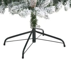 6.5ft. Pre-Lit Flocked Livingston Fir Pinecones Artificial Christmas Tree With Clear Warm LED Lights 14 6.5ft. Pre-Lit Flocked Livingston Fir Pinecones Artificial Christmas Tree With Clear Warm LED Lights -Northlight Shop D255933S 4