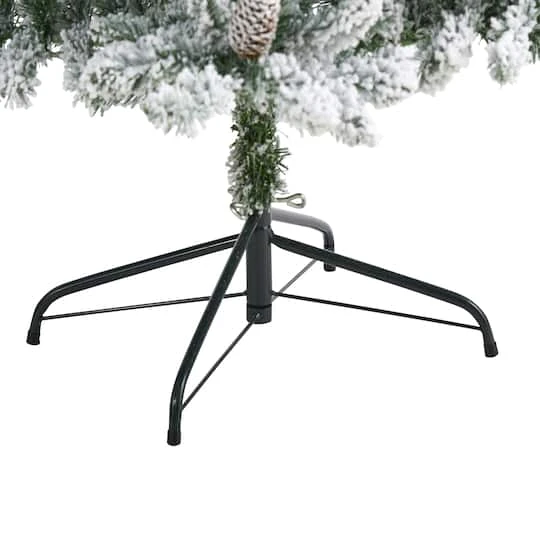 6.5ft. Pre-Lit Flocked Livingston Fir Pinecones Artificial Christmas Tree With Clear Warm LED Lights 7 6.5ft. Pre-Lit Flocked Livingston Fir Pinecones Artificial Christmas Tree With Clear Warm LED Lights - Image 5