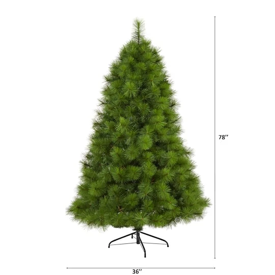 6.5ft. Pre-Lit Green Scotch Pine Artificial Christmas Tree With Clear LED Lights 5 6.5ft. Pre-Lit Green Scotch Pine Artificial Christmas Tree With Clear LED Lights - Image 3