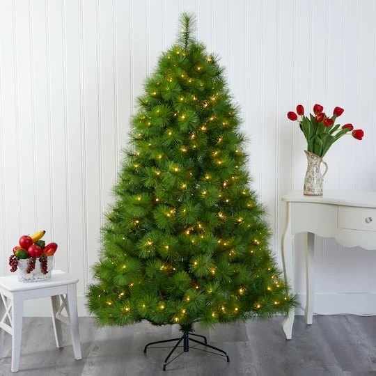 6.5ft. Pre-Lit Green Scotch Pine Artificial Christmas Tree With Clear LED Lights 10 6.5ft. Pre-Lit Green Scotch Pine Artificial Christmas Tree With Clear LED Lights - Image 8