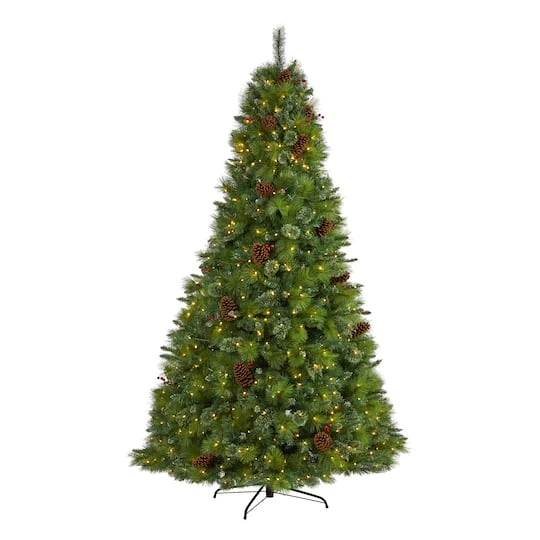 8ft. Pre-Lit Montana Mixed Pine, Pinecones & Berries Artificial Christmas Tree With Clear LED Lights 4 8ft. Pre-Lit Montana Mixed Pine, Pinecones & Berries Artificial Christmas Tree With Clear LED Lights - Image 2