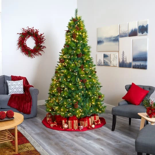 8ft. Pre-Lit Montana Mixed Pine, Pinecones & Berries Artificial Christmas Tree With Clear LED Lights 5 8ft. Pre-Lit Montana Mixed Pine, Pinecones & Berries Artificial Christmas Tree With Clear LED Lights - Image 3