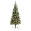 6ft. Pre-Lit Frosted Swiss Pine & Berries Artificial Christmas Tree With Clear LED Lights 2 6ft. Pre-Lit Frosted Swiss Pine & Berries Artificial Christmas Tree With Clear LED Lights -Northlight Shop D255948S 1