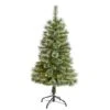 4ft. Pre-Lit Wisconsin Slim Snow Tip Pine Artificial Christmas Tree With Clear LED Lights 1 4ft. Pre-Lit Wisconsin Slim Snow Tip Pine Artificial Christmas Tree With Clear LED Lights -Northlight Shop D255953S 1