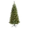 6ft. Pre-Lit White Mountain Pine & Pinecones Artificial Christmas Tree With Clear LED Lights 2 6ft. Pre-Lit White Mountain Pine & Pinecones Artificial Christmas Tree With Clear LED Lights -Northlight Shop D255962S 1