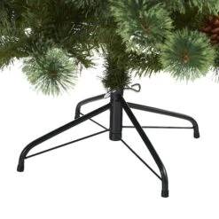 6ft. Pre-Lit White Mountain Pine & Pinecones Artificial Christmas Tree With Clear LED Lights -Northlight Shop D255962S 5