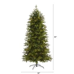 7ft. Pre-Lit Belgium Fir Artificial Christmas Tree, Clear LED Lights 17 7ft. Pre-Lit Belgium Fir Artificial Christmas Tree, Clear LED Lights -Northlight Shop D255964S 2