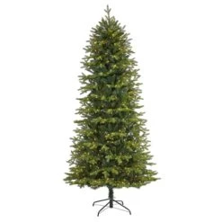 8ft. Pre-Lit Belgium Fir Artificial Christmas Tree, Clear LED Lights