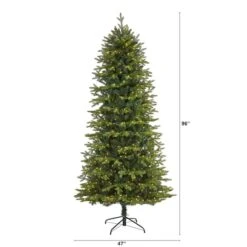 8ft. Pre-Lit Belgium Fir Artificial Christmas Tree, Clear LED Lights -Northlight Shop D255968S 2