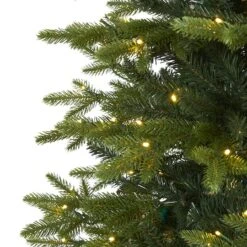 8ft. Pre-Lit Belgium Fir Artificial Christmas Tree, Clear LED Lights -Northlight Shop D255968S 3