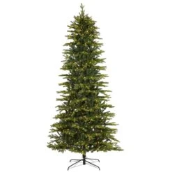 9ft. Pre-Light Belgium Fir Artificial Christmas Tree, Clear LED Lights