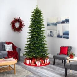 9ft. Pre-Light Belgium Fir Artificial Christmas Tree, Clear LED Lights -Northlight Shop D255969S 7