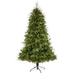 7ft. Pre-Lit Wellington Spruce Artificial Christmas Tree, Clear LED Lights 11 7ft. Pre-Lit Wellington Spruce Artificial Christmas Tree, Clear LED Lights -Northlight Shop D255974S 1 1