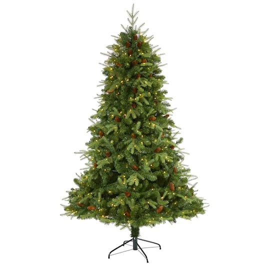 7ft. Pre-Lit Wellington Spruce Artificial Christmas Tree, Clear LED Lights 4 7ft. Pre-Lit Wellington Spruce Artificial Christmas Tree, Clear LED Lights - Image 2