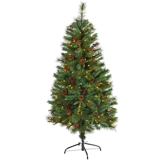 5ft. Pre-Lit Mixed Pine Artificial Christmas Tree, Clear LED Lights 4 5ft. Pre-Lit Mixed Pine Artificial Christmas Tree, Clear LED Lights - Image 2