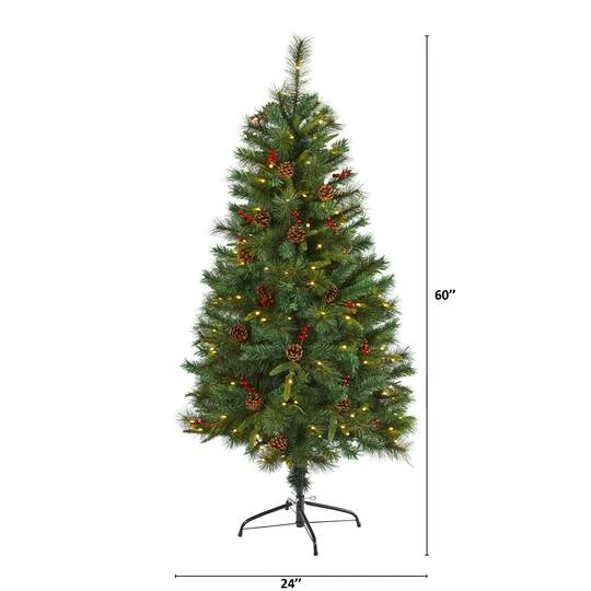 5ft. Pre-Lit Mixed Pine Artificial Christmas Tree, Clear LED Lights 10 5ft. Pre-Lit Mixed Pine Artificial Christmas Tree, Clear LED Lights - Image 8
