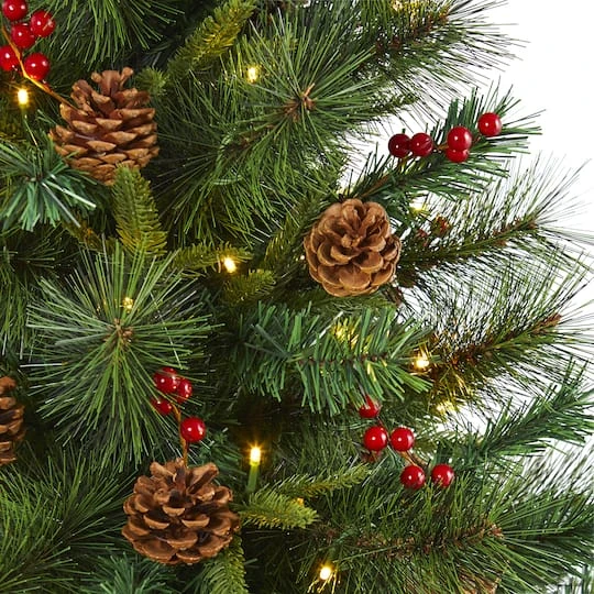 5ft. Pre-Lit Mixed Pine Artificial Christmas Tree, Clear LED Lights 6 5ft. Pre-Lit Mixed Pine Artificial Christmas Tree, Clear LED Lights - Image 4