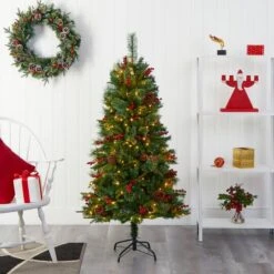 5ft. Pre-Lit Norway Mixed Pine Artificial Christmas Tree, Clear LED Lights -Northlight Shop D255985S 5