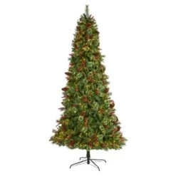 9ft. Pre-Lit Norway Mixed Pine Artificial Christmas Tree, Clear LED Lights 11 9ft. Pre-Lit Norway Mixed Pine Artificial Christmas Tree, Clear LED Lights -Northlight Shop D255990S 1 1