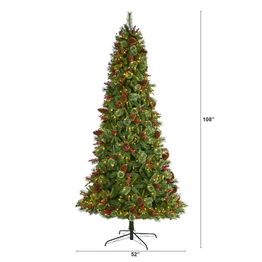 9ft. Pre-Lit Norway Mixed Pine Artificial Christmas Tree, Clear LED Lights 10 9ft. Pre-Lit Norway Mixed Pine Artificial Christmas Tree, Clear LED Lights - Image 8