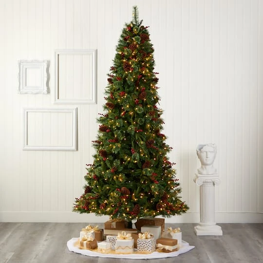 9ft. Pre-Lit Norway Mixed Pine Artificial Christmas Tree, Clear LED Lights 5 9ft. Pre-Lit Norway Mixed Pine Artificial Christmas Tree, Clear LED Lights - Image 3