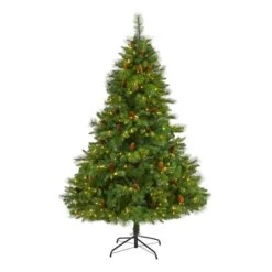 6ft. Pre-Lit West Virginia Mixed Pine Artificial Christmas Tree, Clear LED Lights