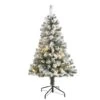4ft. Pre-Lit Flocked West Virginia Fir Artificial Christmas Tree, Clear LED Lights -Northlight Shop D256016S 1