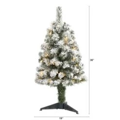 3ft. Pre-Lit Flocked West Virginia Fir Artificial Christmas Tree, Clear LED Lights 12 3ft. Pre-Lit Flocked West Virginia Fir Artificial Christmas Tree, Clear LED Lights -Northlight Shop D256017S 2