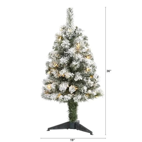 3ft. Pre-Lit Flocked West Virginia Fir Artificial Christmas Tree, Clear LED Lights 5 3ft. Pre-Lit Flocked West Virginia Fir Artificial Christmas Tree, Clear LED Lights - Image 3