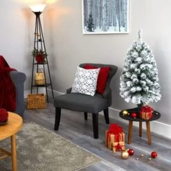 3ft. Pre-Lit Flocked West Virginia Fir Artificial Christmas Tree, Clear LED Lights 17 3ft. Pre-Lit Flocked West Virginia Fir Artificial Christmas Tree, Clear LED Lights -Northlight Shop D256017S 7