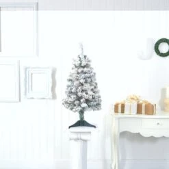 3ft. Unlit Flocked Rock Springs Spruce Artificial Christmas Tree -Northlight Shop D256020S 5