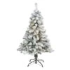 4ft. Pre-Lit Flocked Rock Springs Spruce Artificial Christmas Tree With Clear LED Lights 2 4ft. Pre-Lit Flocked Rock Springs Spruce Artificial Christmas Tree With Clear LED Lights -Northlight Shop D256028S 1